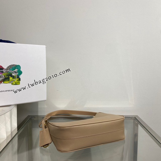 Prada專櫃2022新款hobo女士全皮腋下包 1BC204 普拉達十字紋牛皮單肩斜挎女包 csp1479